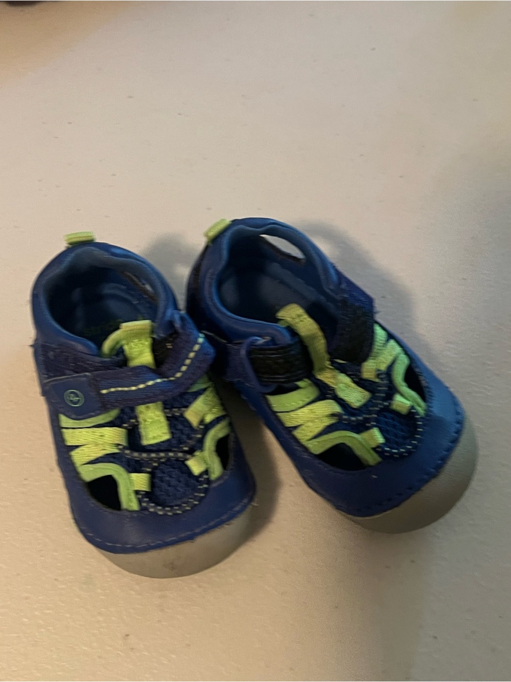 Stride Rite Boys Blue and Lime Sport Sandals